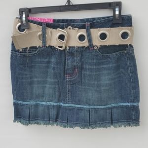 Sketchers Denim Mini Skirt with Grommet Belt